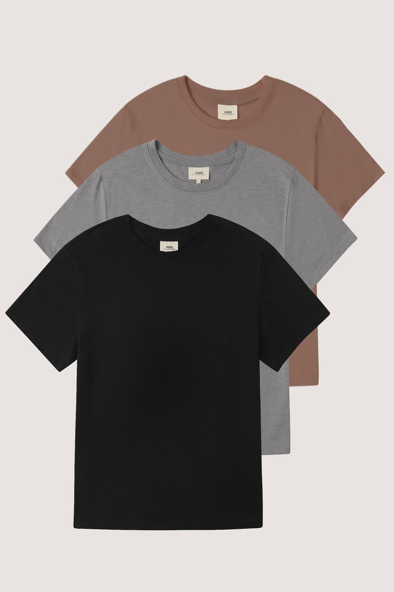 Women's Seasonal Relaxed Fit Crew Neck T-Shirt 3 Pack | EasyStandard