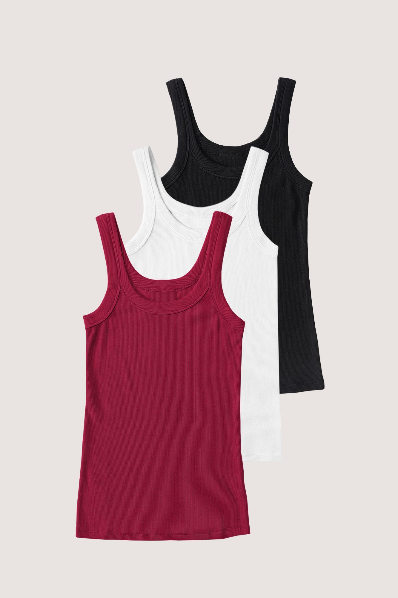 Rib Fitted Scoop Tank Pack (Well Red)
