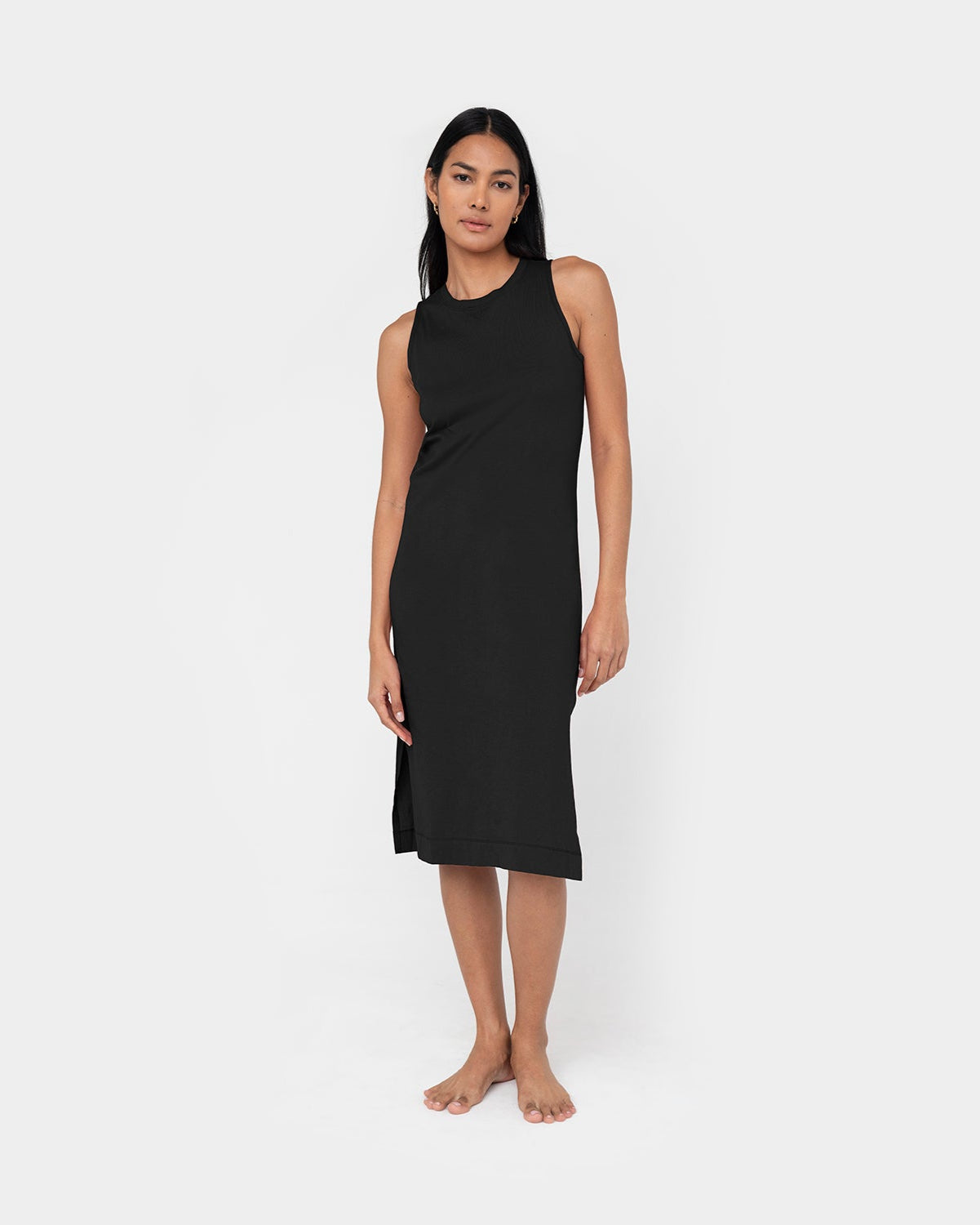 Raz Vape Modes Women's Black Relaxed Fit Midi Tank Dress Raz Vape Modes Women's Black Relaxed Fit Midi Tank Dress