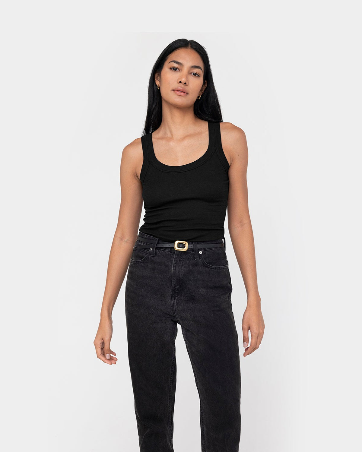 Zoe Contour Rib Scoop Tank Top