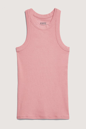 Rib Fitted Racer Tank (Dusty Rose)