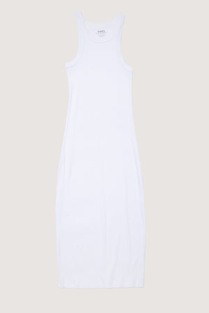 Rib Racer Tank Midi Dress (Brilliant White)