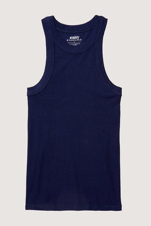 Rib Fitted Racer Tank (Midnight)