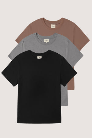Relaxed Crew Neck T-shirt Bundle (Cappuccino)