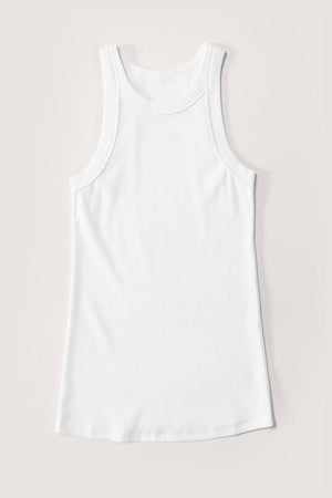 Rib Fitted Racer Tank (Brilliant White)