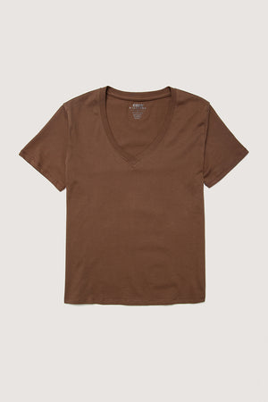 Relaxed V-Neck T-Shirt (Cocoa)