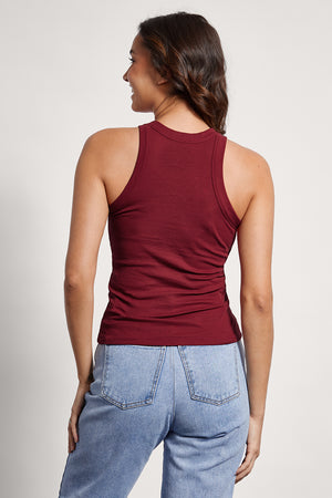 Rib Fitted Racer Tank (Cherry)